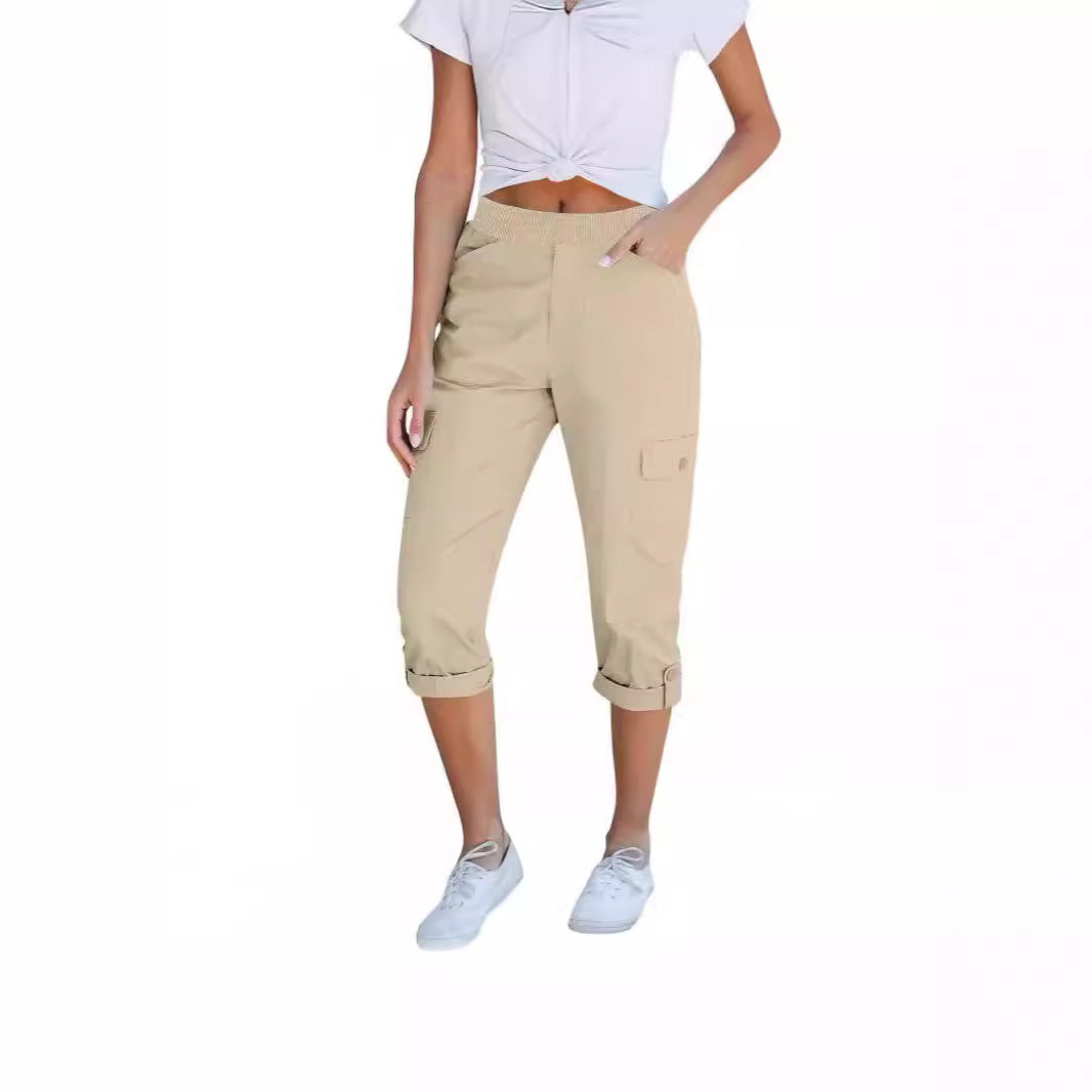 Damen Cargo-Hosen mit elastischem Bund und praktischen Taschen R&B