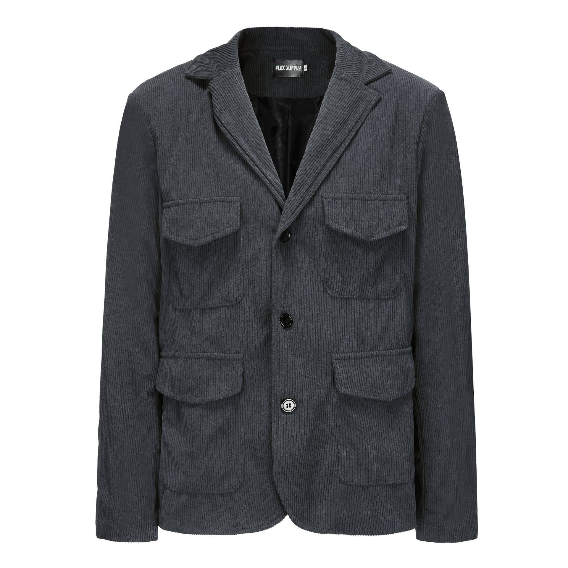 Herren leichte Cordjacke mit praktischen Taschen und modernem Design R&B