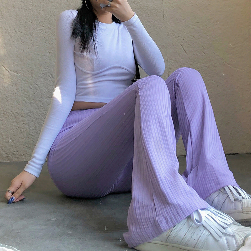 Damen Hoch geschnittene Rippenhose R&B