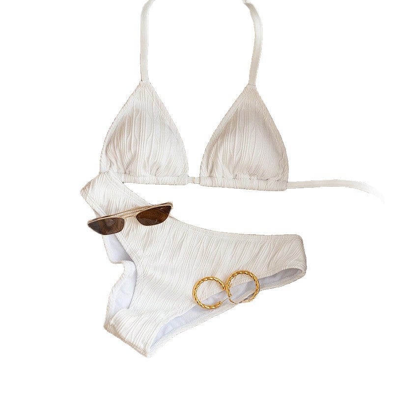 Damen Triangel-Bikini mit strukturierter Oberfläche und verstellbaren Trägern R&B