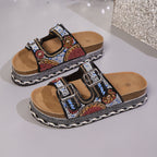 Damen Modische Riemensandalen mit kunstvollen Perlen-Details R&B