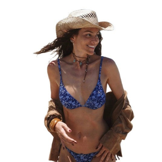 Damen Triangel-Bikini mit floralem Design und verstellbaren Trägern R&B
