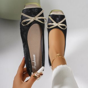 Damen Ballerinas mit funkelndem Schleifendesign und glänzender Kappenverzierung R&B