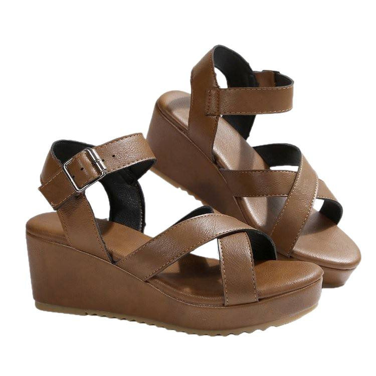 Damen Wedge-Sandalen mit anatomisch geformtem Fußbett und verstellbarem Riemen R&B