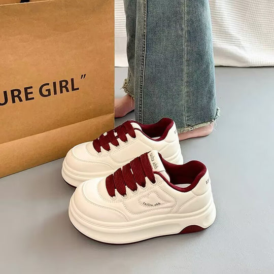 Damen Modische Sneakers mit dicker Laufsohle und atmungsaktivem Obermaterial R&B
