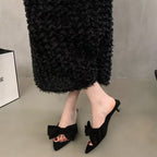 Damen hochwertige Slipper mit Schleifenverzierung R&B