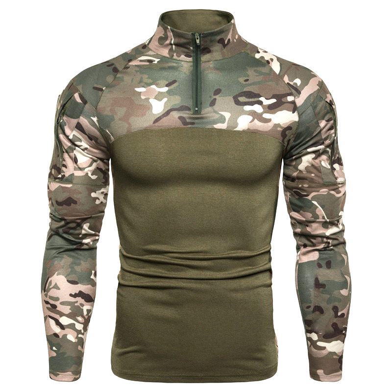 Herren Sportlicher Langarmpullover mit hohem Kragen und Reißverschluss