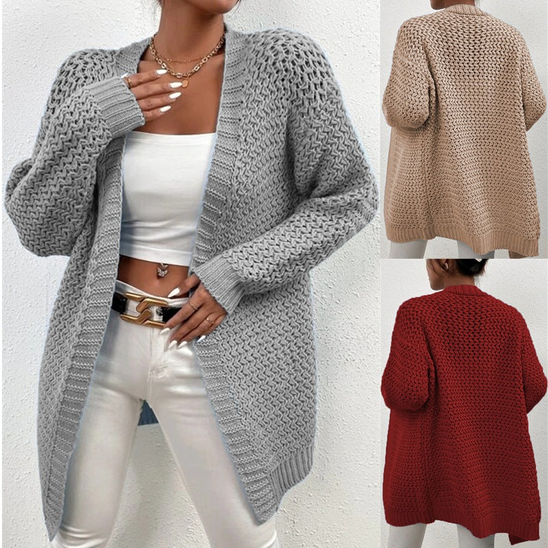 Damen Strickjacke mit offenem Schnitt und luxuriösem Texturmuster R&B