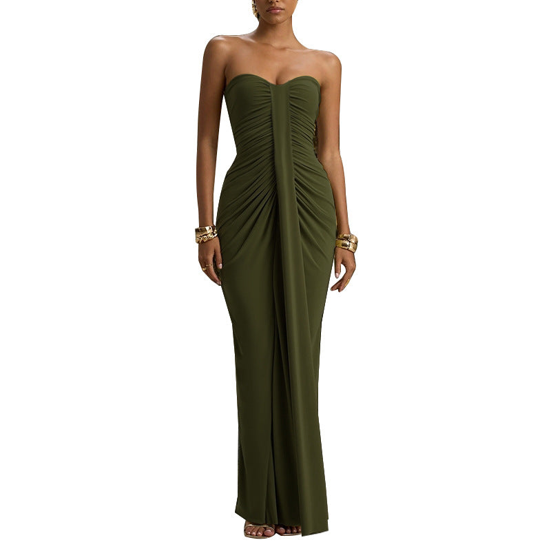 Damen figurbetontes Cocktailkleid mit Raffungen und herzförmigem Ausschnitt R&B