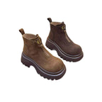 Damen Trendige Ankle Boots mit robustem Plateau