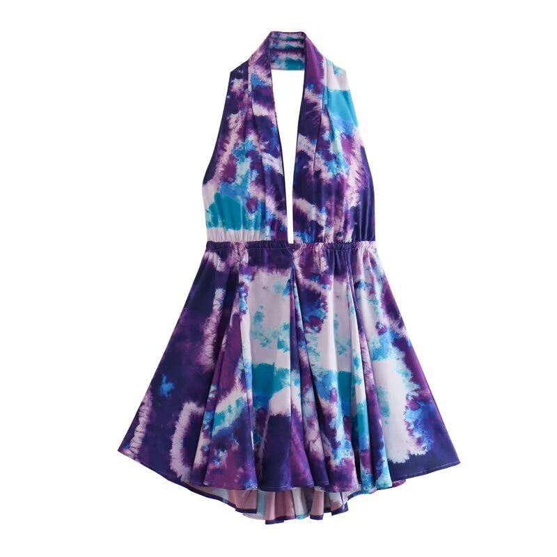 Damen Halterneck Kleid mit fließendem Rock R&B