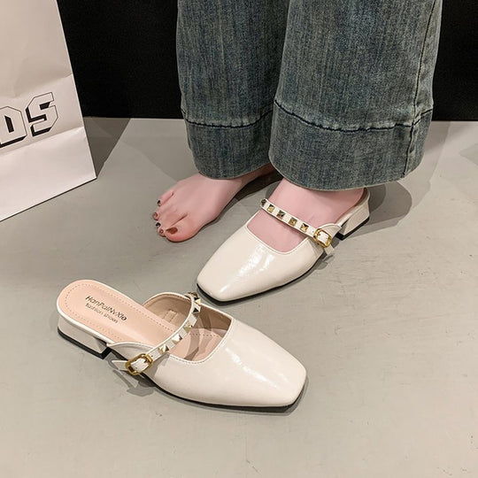 Damen elegante Slingback-Mules mit modischem Absatz R&B