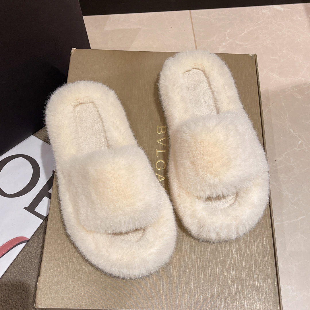 Damen Fleece-Hausschuhe mit luxuriösem Plüsch und weichem Fußbett R&B