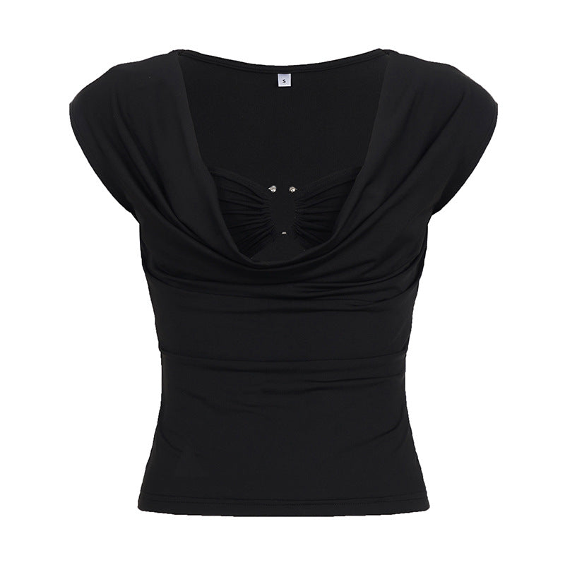 Damen Elegantes Oberteil mit tiefem V-Ausschnitt und raffiniertem Drapé R&B
