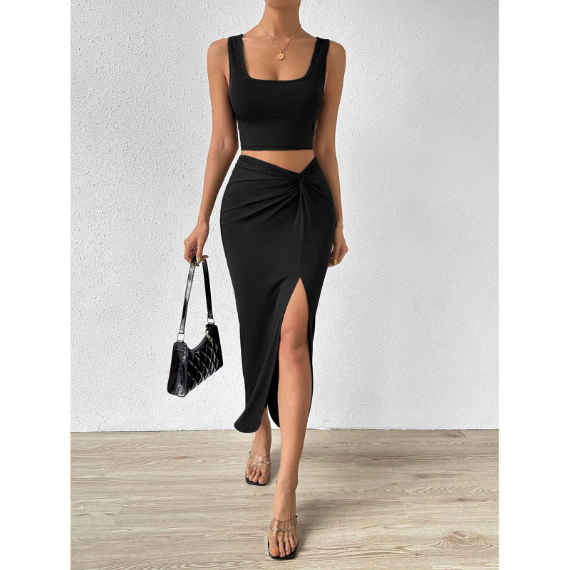 Damen Elegantes Maxi-Kleid mit seitlichem Schlitz und lässigem Wickeldesign R&B
