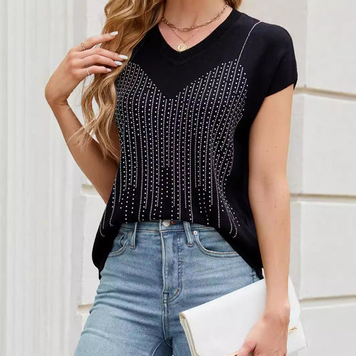 Damen Oberteil mit elegantem Strassdesign R&B