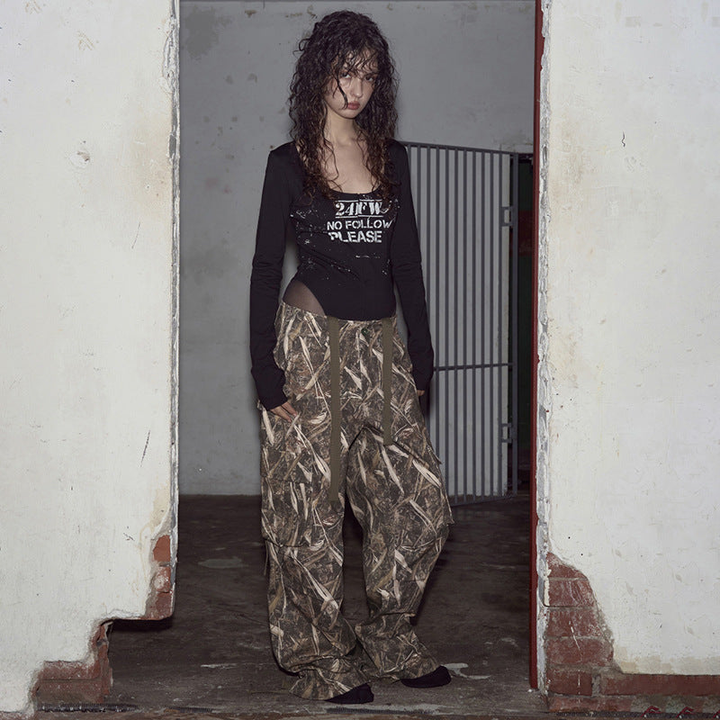 Damen Utility-Hosen im Camouflagedesign mit verstellbarem Bund und praktischen Seitentaschen R&B