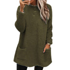Damen Pullover mit weichem Teddy-Fleece und praktischen Taschen R&B