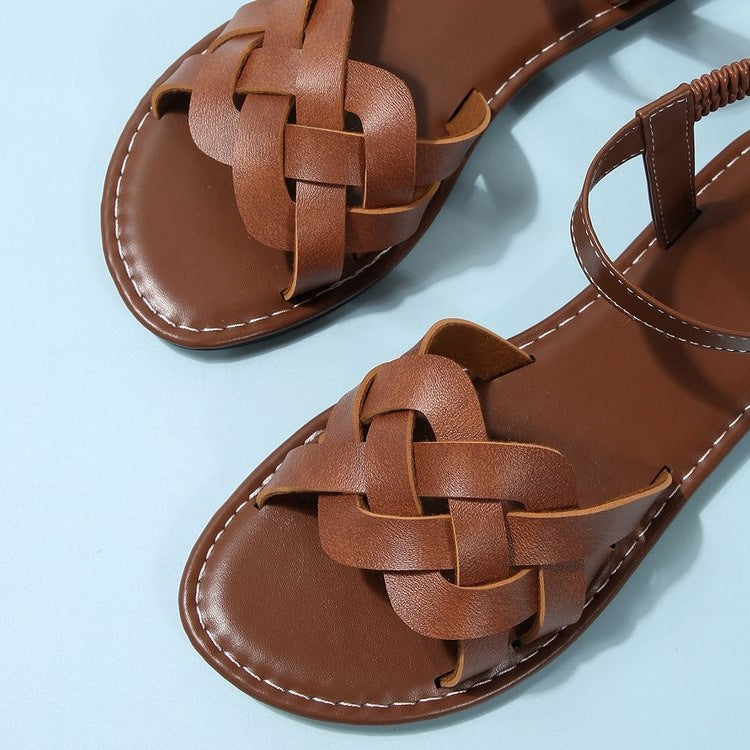 Damen bequeme geflochtene Sandalen mit verstellbarem Riemen R&B