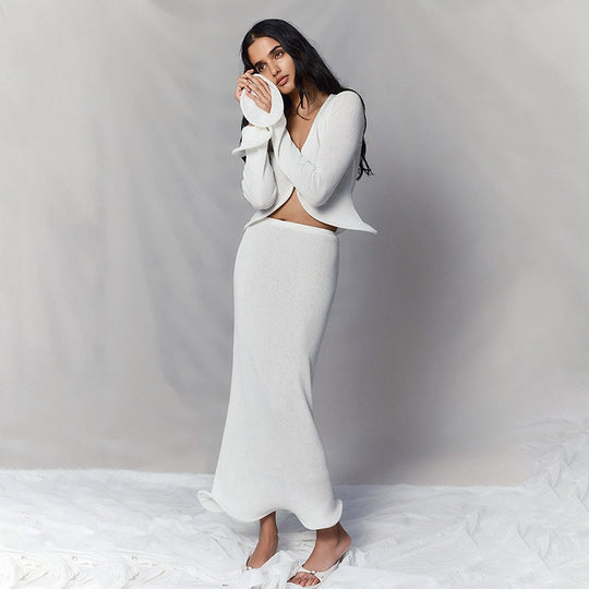 Damen festliches Ensemble mit enganliegendem Rock und elegantem Cardigan R&B