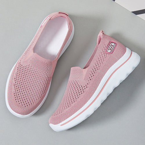 Damen Atmungsaktive Slip-On Sneakers mit elastischer Strickoberfläche R&B