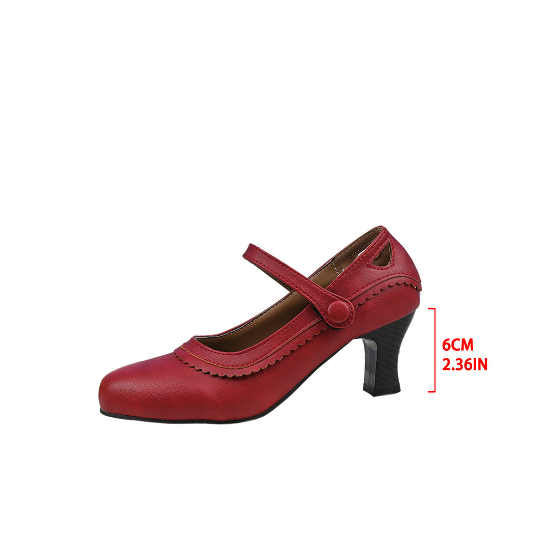 Damen elegante Mary Jane Pumps mit schicker Schnalle und komfortablem Absatz R&B