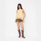 Damen Schwingender Chiffon-Rock mit Schleifenverschluss R&B