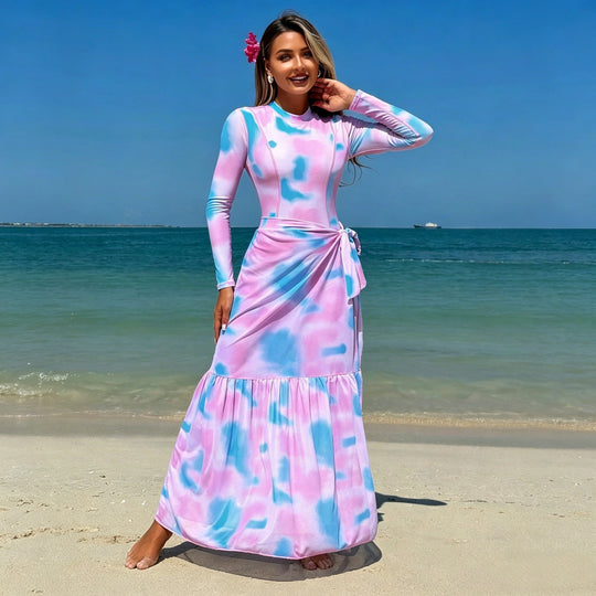 Damen Langärmliges Maxikleid R&B