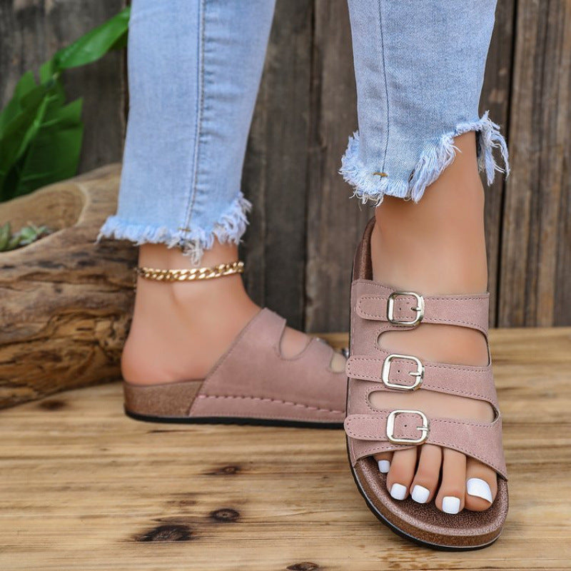 Damen Komfortable Riemensandalen mit verstellbaren Schnallen R&B