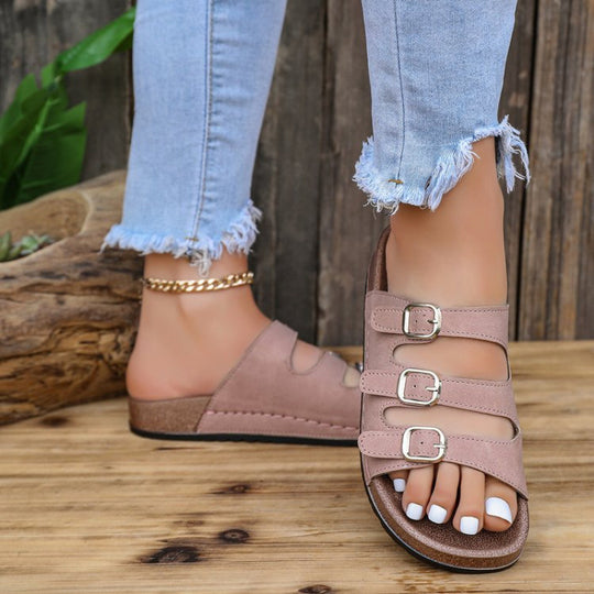 Damen Komfortable Riemensandalen mit verstellbaren Schnallen R&B