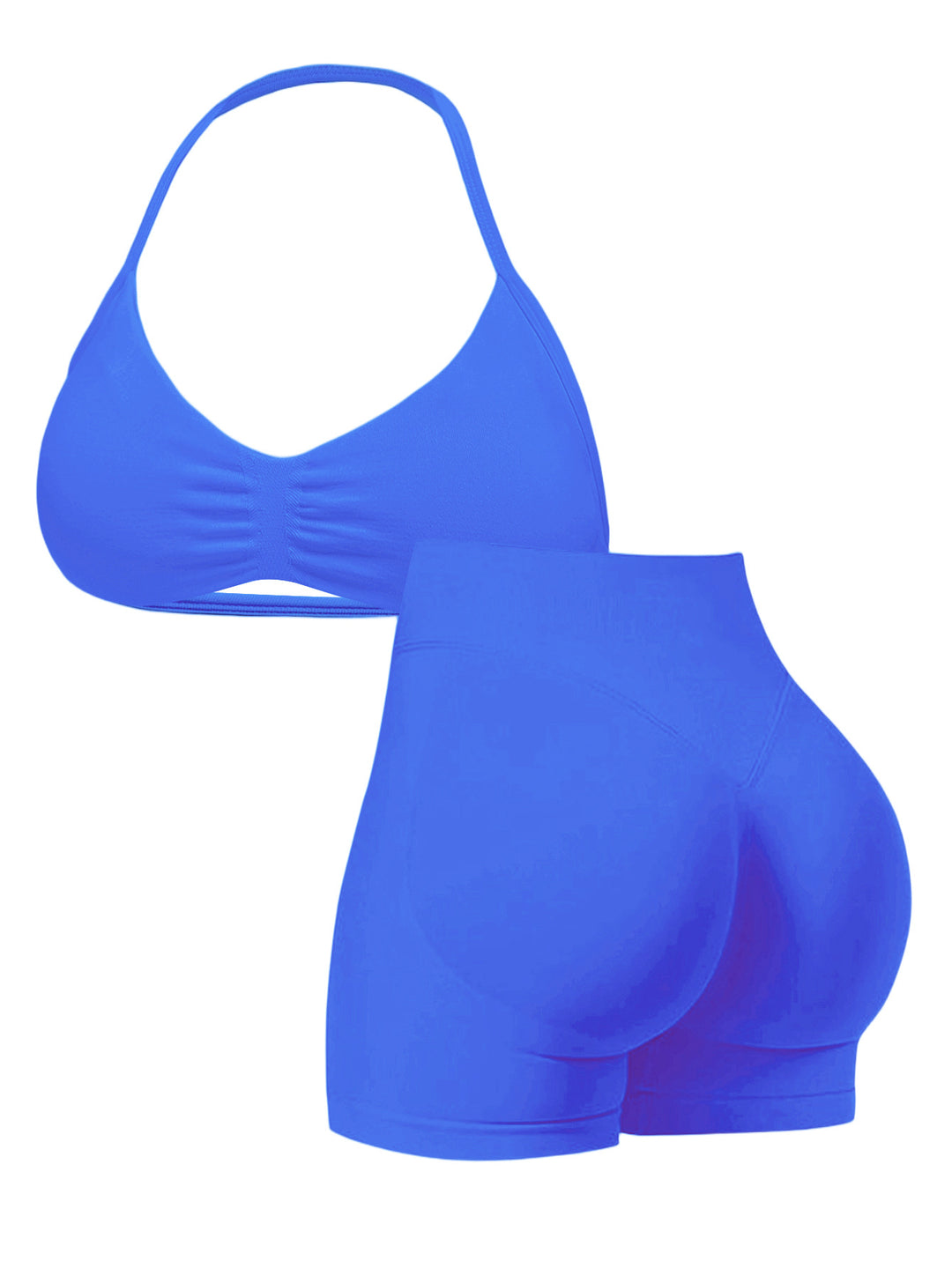 Damen Sport-Bikini-Oberteil mit hoch geschnittenen Shorts und nahtlosem Design R&B