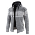 Herren Strickjacke mit Kapuze und warmem Fleece-Innenfutter