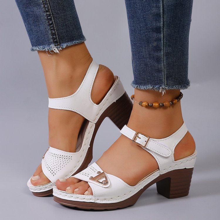 Damen Elegante Sandalen mit Blockabsatz R&B