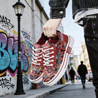 Damen Modische Sneakers mit einzigartigem Ethno-Muster und strapazierfähigem Obermaterial