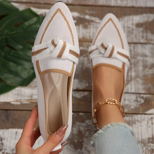 Damen elegante Slipper mit dekorativem Knoten-Design R&B