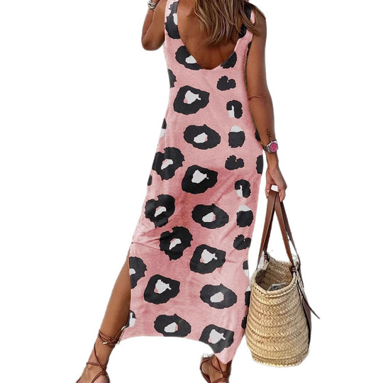 Damen Maxikleid mit modernem Leo-Print R&B