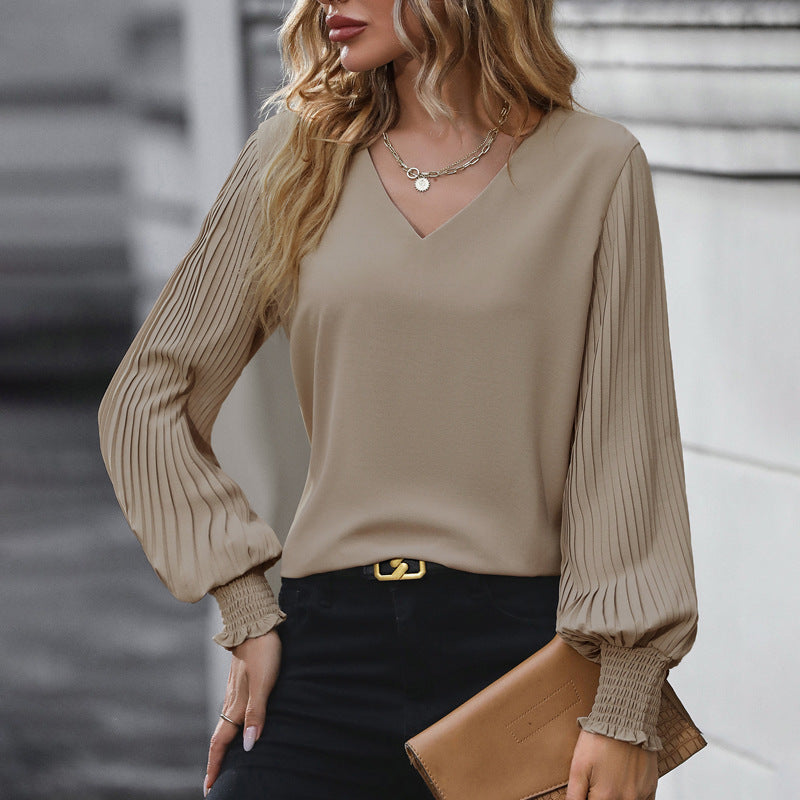 Damen Elegantes Blusenshirt mit Plisseé-Ärmeln R&B