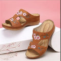 Damen Komfortable Sling Sandalen mit floralem Design
