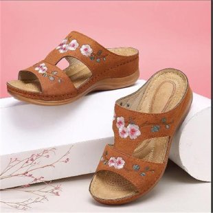 Damen Komfortable Sling Sandalen mit floralem Design