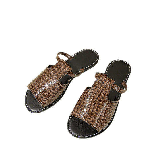 Damen Modische Sandalen mit Kroko-Prägung R&B
