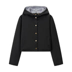 Damen modische Übergangsjacke mit Kapuze und elastischen Abschlüssen R&B