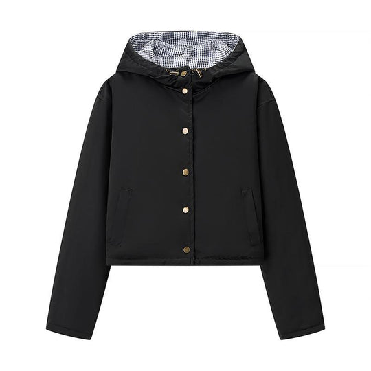 Damen modische Übergangsjacke mit Kapuze und elastischen Abschlüssen R&B