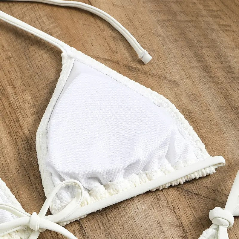 Damen Mesh-Badeanzug mit gR&Bundenem Oberteil und hohem Bund R&B