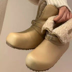 Damen Kuschelige Hausschuh-Stiefel mit flauschigem Innenfutter R&B