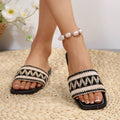 Damen elegante Komfort-Sandalen mit buntem Streifenmuster R&B