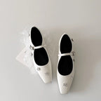 Damen Ballerina Schuhe mit dekorativen Blumenapplikationen und Riemen