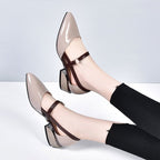 Damen Elegante Ballerinas mit modischer Schnallenverzierung R&B