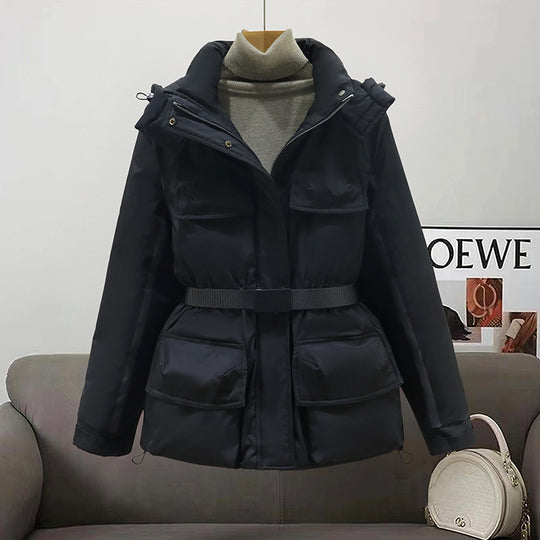 Damen Isolierte Parkajacke mit praktischem Taillengürtel und großen Taschen R&B