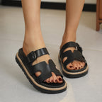Damen Komfort-Sandalen mit modischen Doppelschnallen und ergonomischer Fußbettgestaltung R&B
