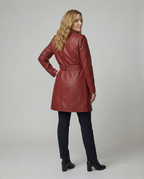 Übergangsjacke Damen schwarz elegant aus Kunstleder